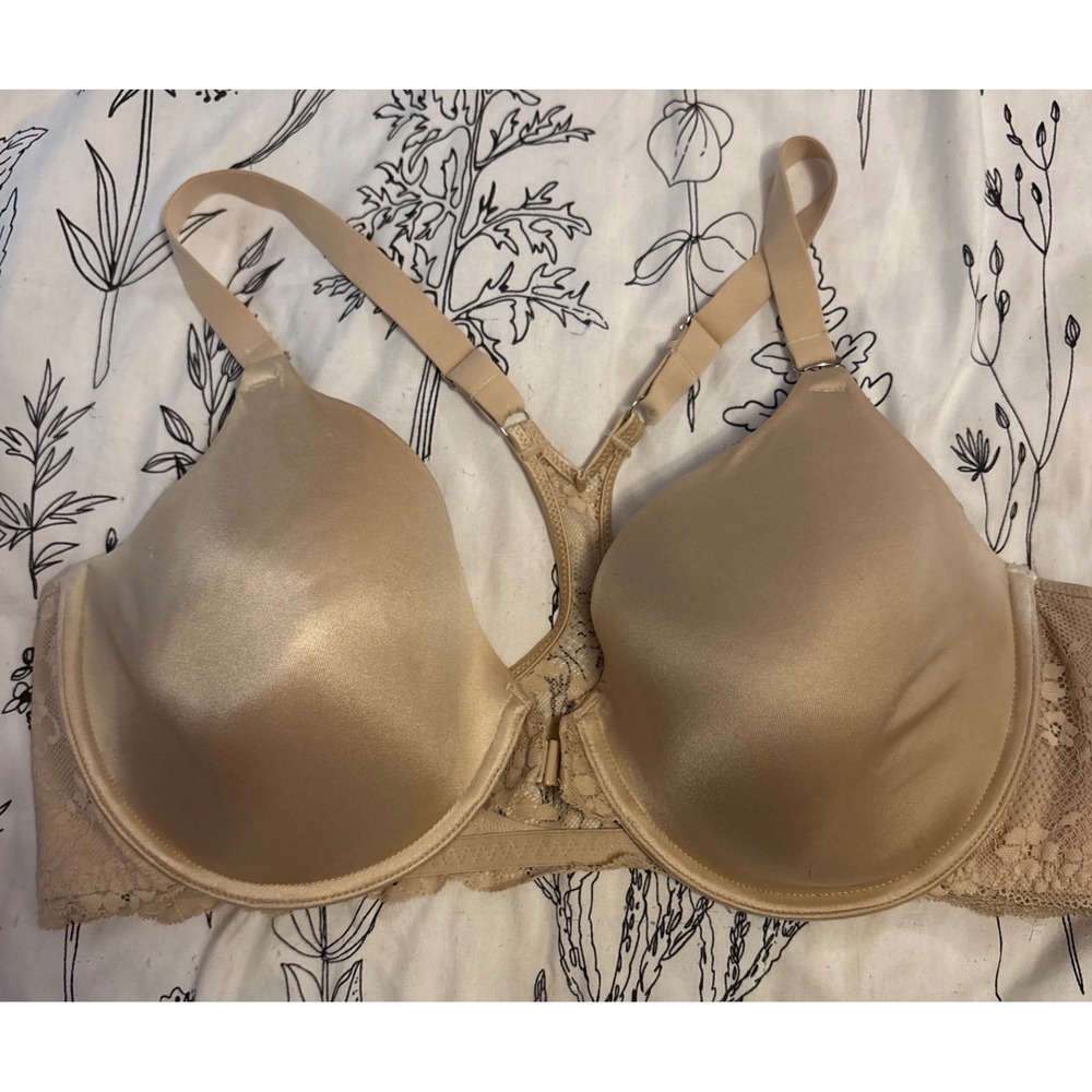 Maidenform Beige Full Figure One Fab Fit Lace‎ Racerback Underwire Bra, 40D